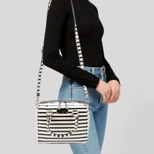 Kate Spade ♠️ Wellesley Stripe Alessa Striped Patent Leather Satchel/Crossbody